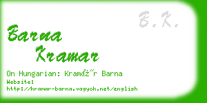 barna kramar business card